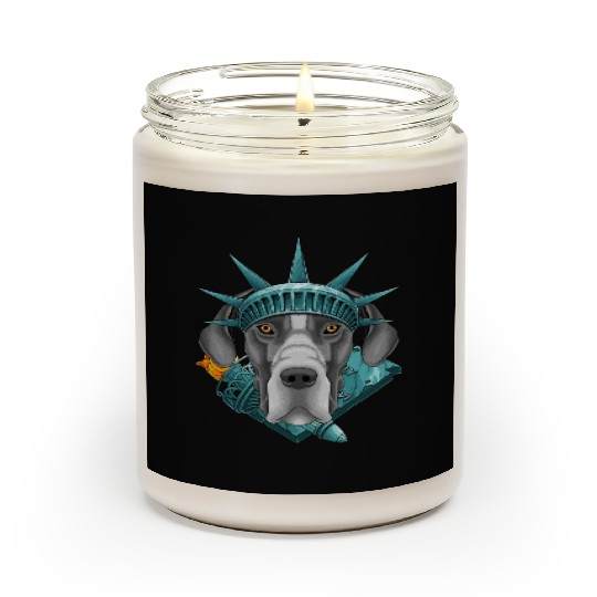 Statue Of Liberty Great Dane 4th Of July Dog USA A Scented Candles