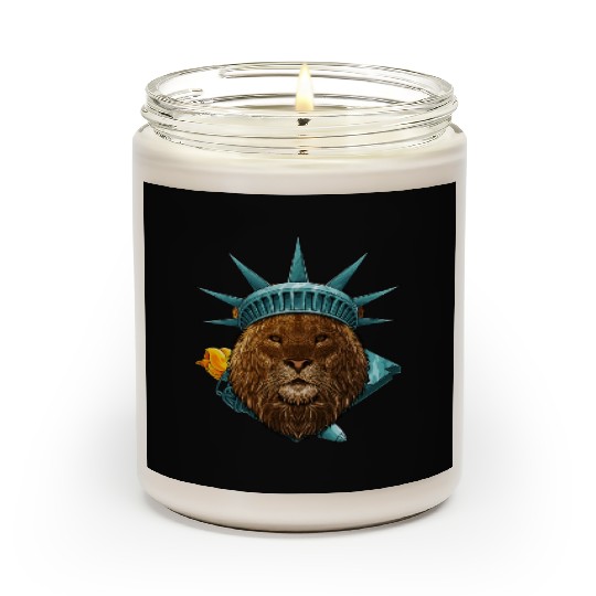 Statue Of Liberty Lion 4th Of July Animal USA Amer Scented Candles