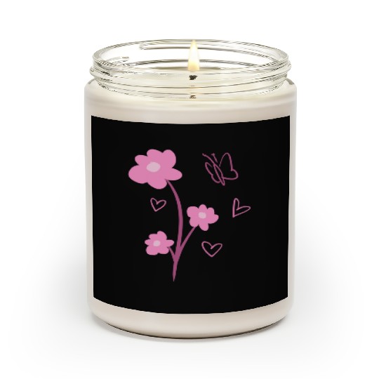 flowers symbol plants nature butterfly pink Scented Candles