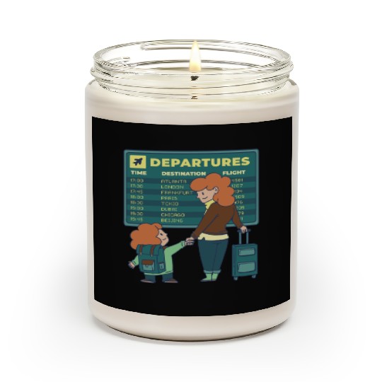 Airport Departures Flight Mom and Son traveling Ai Scented Candles