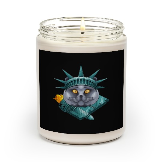 Statue Of Liberty British Shorthair 4th Of July US Scented Candles