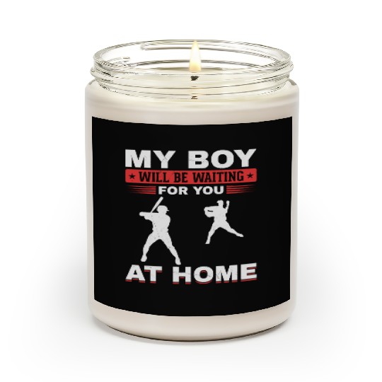 Son Baseball Catcher Pitcher Batter Dad Mom Scented Candles