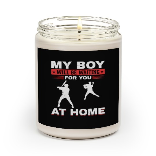 Son Baseball Catcher Pitcher Batter Dad Mom Scented Candles
