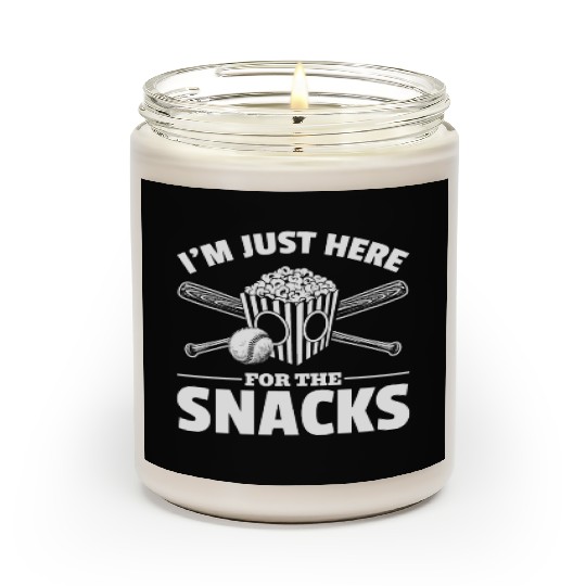 Popcorn Baseball Snack Food Lover Scented Candles