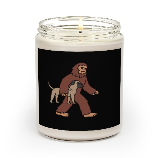 Bigfoot Sasquatch Walking Bullmastiff Scented Candles