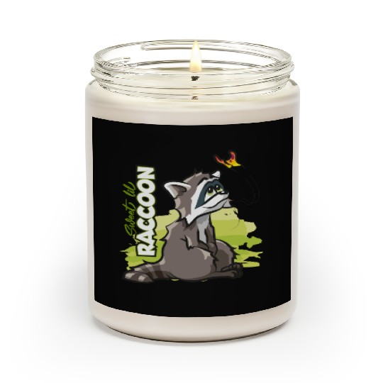 Sweet Little Raccoon with Butterfly Scented Candles