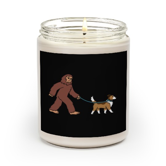 Bigfoot Sasquatch Walking Shetland Sheepdog Scented Candles
