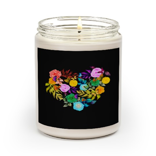 Pride Love - Heart shape Flowers with Butterflies Scented Candles