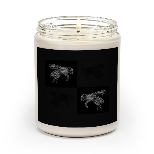 Artful Bees Black and White Checkers Scented Candles