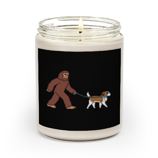 Bigfoot Sasquatch Walking Saint Bernard Scented Candles