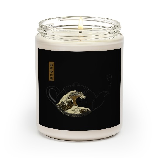 The Great Wave of Tea Design Scented Candles