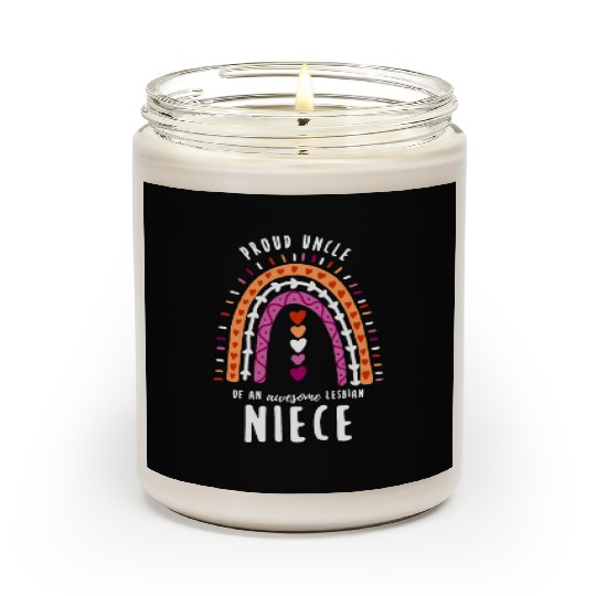 Proud Uncle Lesbian Niece Rainbow Scented Candles