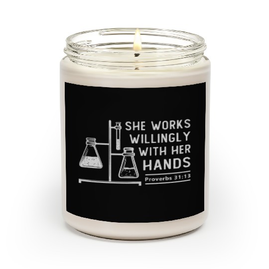 Lab Tech She Works Willingly Laboratory Science Scented Candles