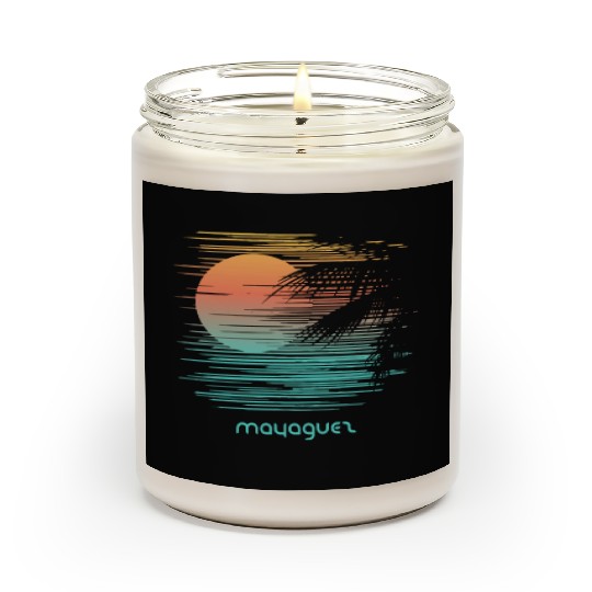 Artistic Mayaguez Puerto Rico Palm Tree Vacation Scented Candles