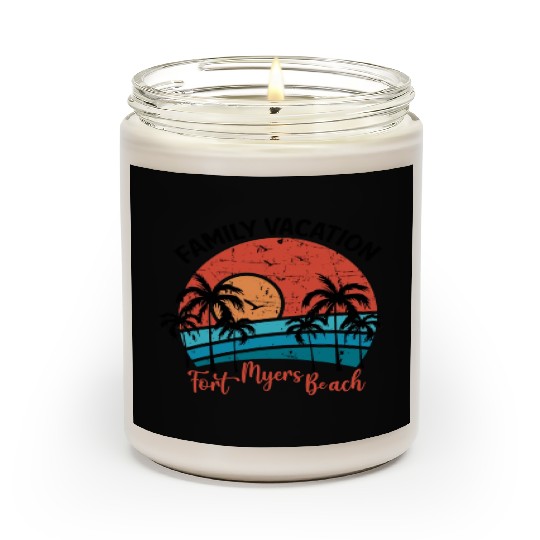 Family Vacation 2022 Palm Tree Florida Fort Myers Scented Candles