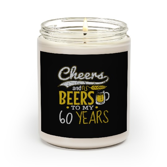 Cheers and Beers 60th Birthday Gift Idea Scented Candles