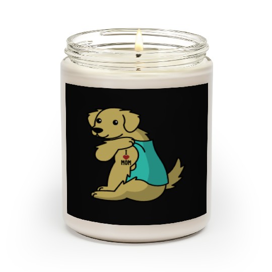 I Love Mom Tattoo Golden Retriever Scented Candles