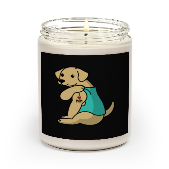 I Love Mom Tattoo Labrador Scented Candles