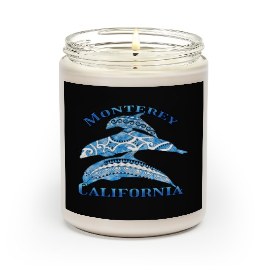 Monterey California Vacation Tribal Dolphins Scented Candles