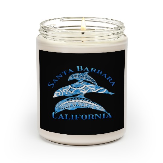 Santa Barbara California Vacation Tribal Dolphins Scented Candles