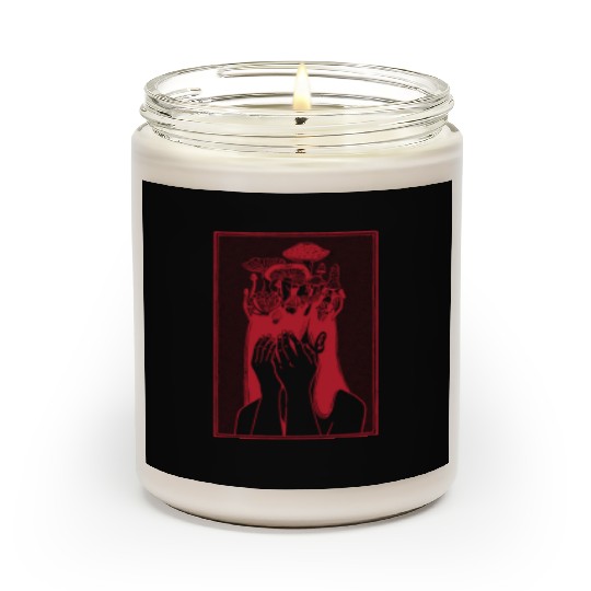 Woman sorrow mushrooms thinking depression Woman s Scented Candles
