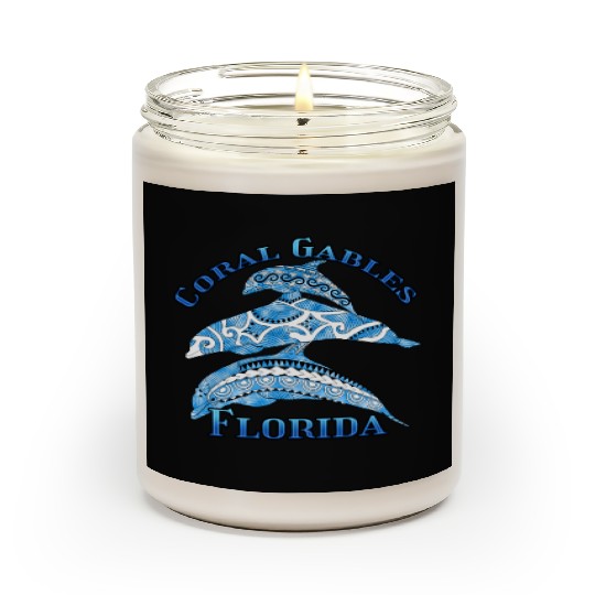 Coral Gables Florida Vacation Tribal Dolphins Scented Candles