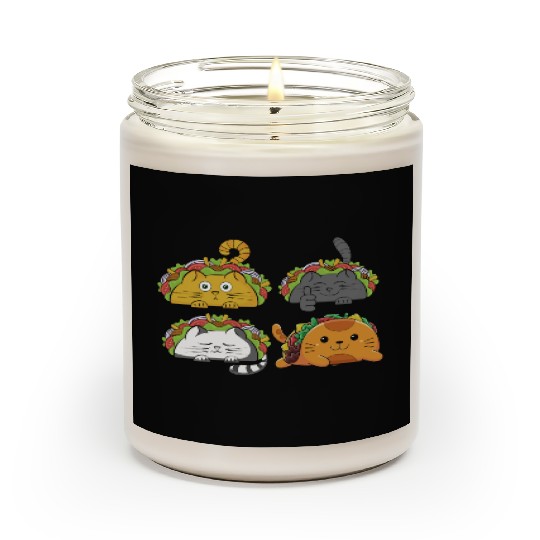 Cute Taco Cats Mexican Taco Lover Scented Candles