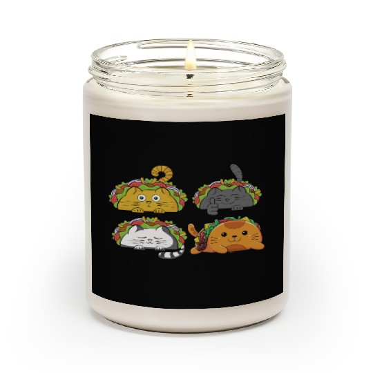 Cute Taco Cats Mexican Taco Lover Scented Candles