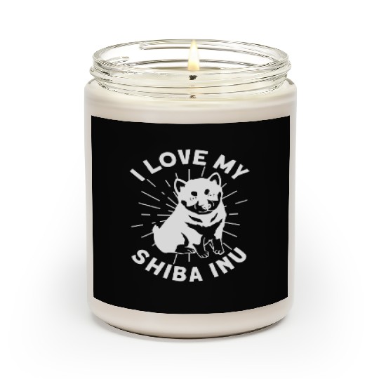 I Love My Shiba Inu Japanese Dog Breed Hunting Dog Scented Candles