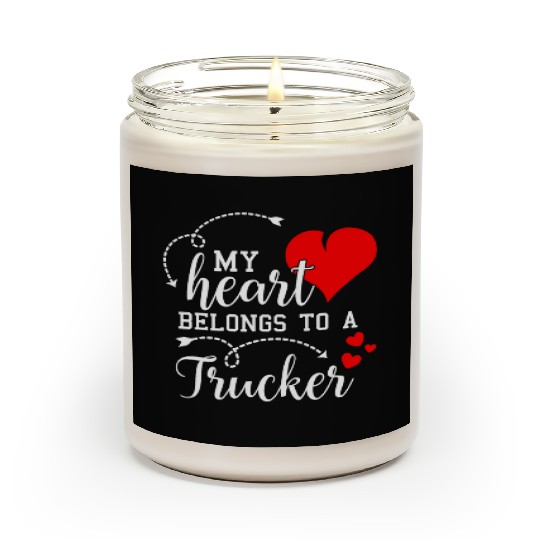 I Love My Trucker Husband Wife Gift Valentines Day Scented Candles