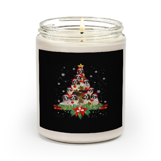 Saint Bernard Christmas Tree Scented Candles Dog Owner Gift