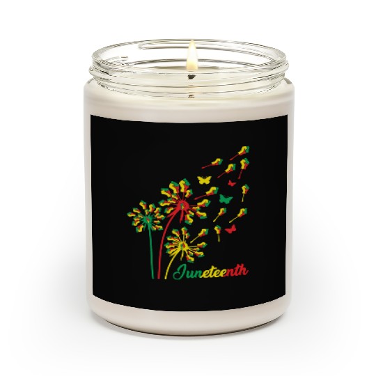 Dandelion Flower With Flying Fists Juneteenth Cele Scented Candles