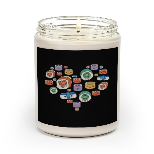 Sushi Heart Sushi Lover Japan Japanese Food Scented Candles