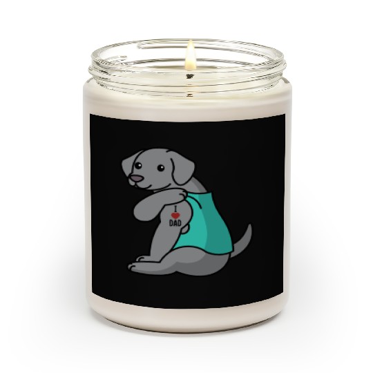 I Love Dad Weimaraner Scented Candles