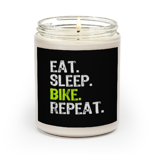 Eat Sleep Bike Repeat Biking Cycling Cyclist Gift Scented Candles