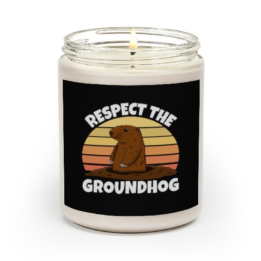 Respect The Groundhog Scented Candles