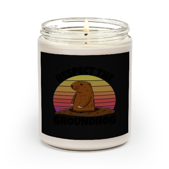 Respect The Groundhog Scented Candles