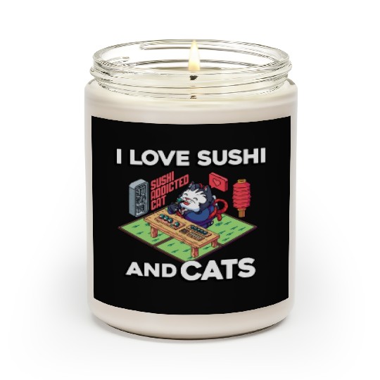 I Love Sushi And Cats, Sushi Lover, Japan, Scented Candles