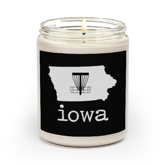 State of Iowa Disc Golf Scented Candles Golfer Golfing