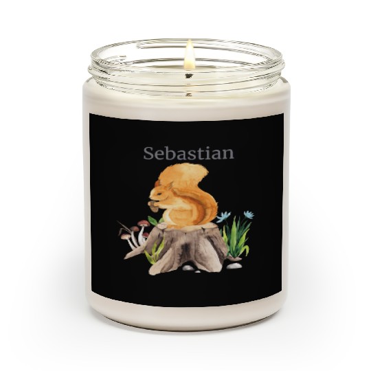 Waldtier Squirrel Flowers Name Sebastian Scented Candles