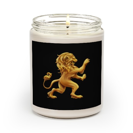 Gold Lion crest Royal Lion Family Crest Scented Candles