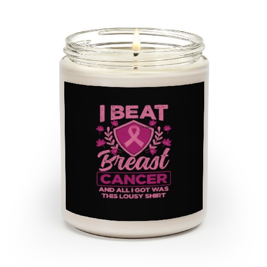 I Beat Breast Cancer - Breast Cancer Awareness Scented Candles