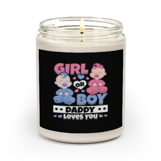 Girl Or Boy Daddy Loves You Newborn Baby Gender Scented Candles