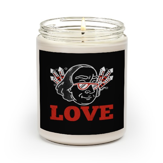 Love America Washington USA Flag 4th Of July Scented Candles