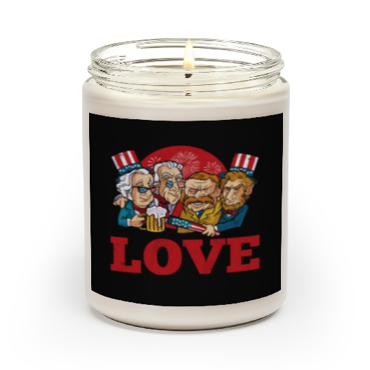 Love America American Presidents USA 4th Of July Scented Candles