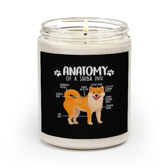 Shiba Inu Funny Anatomy Shiba Inu Dog Lover Scented Candles