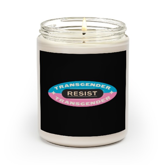 trans pride resist Scented Candles