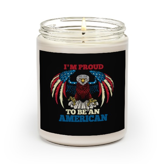America Proud To Be American Flag 4th Of July Scented Candles