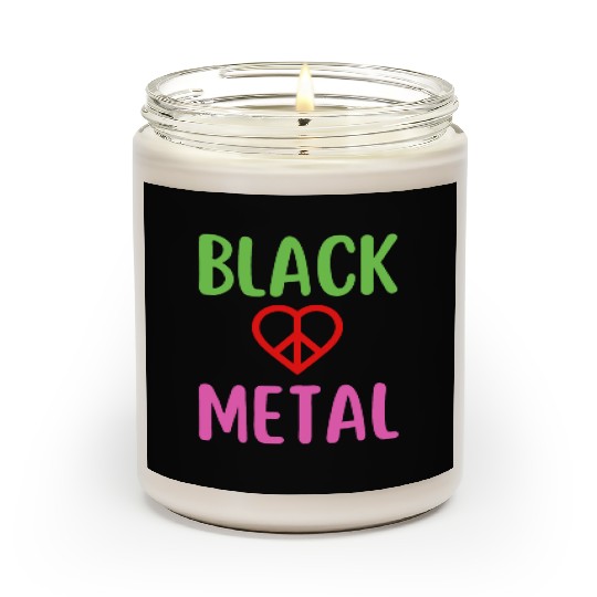 Black Metal Peace Love Symbol Scented Candles