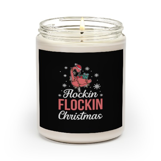 Christmas Pink Flamingo Flockin Xmas Holiday Gift Scented Candles